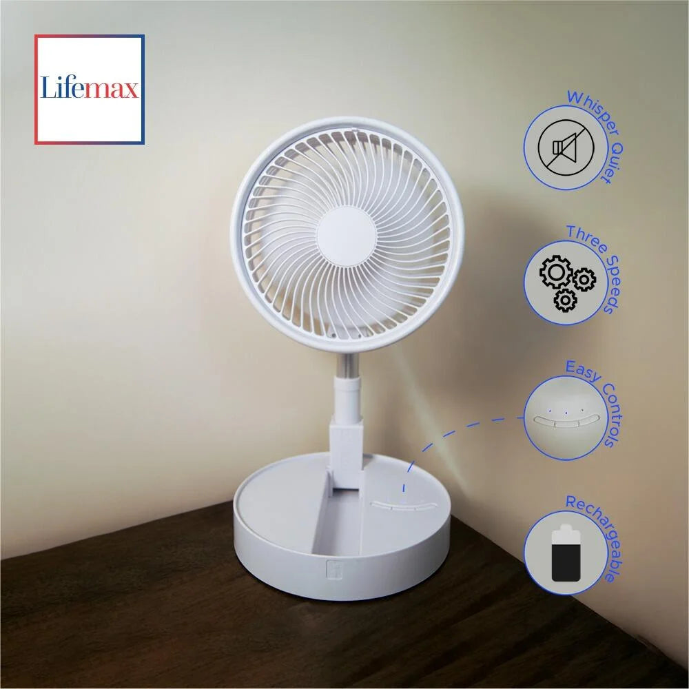 Rechargeable Foldaway Fan by Lifemax