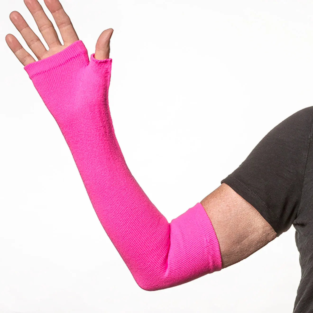 Long Fingerless Gloves - Weak thin skin protection (pair) Pink