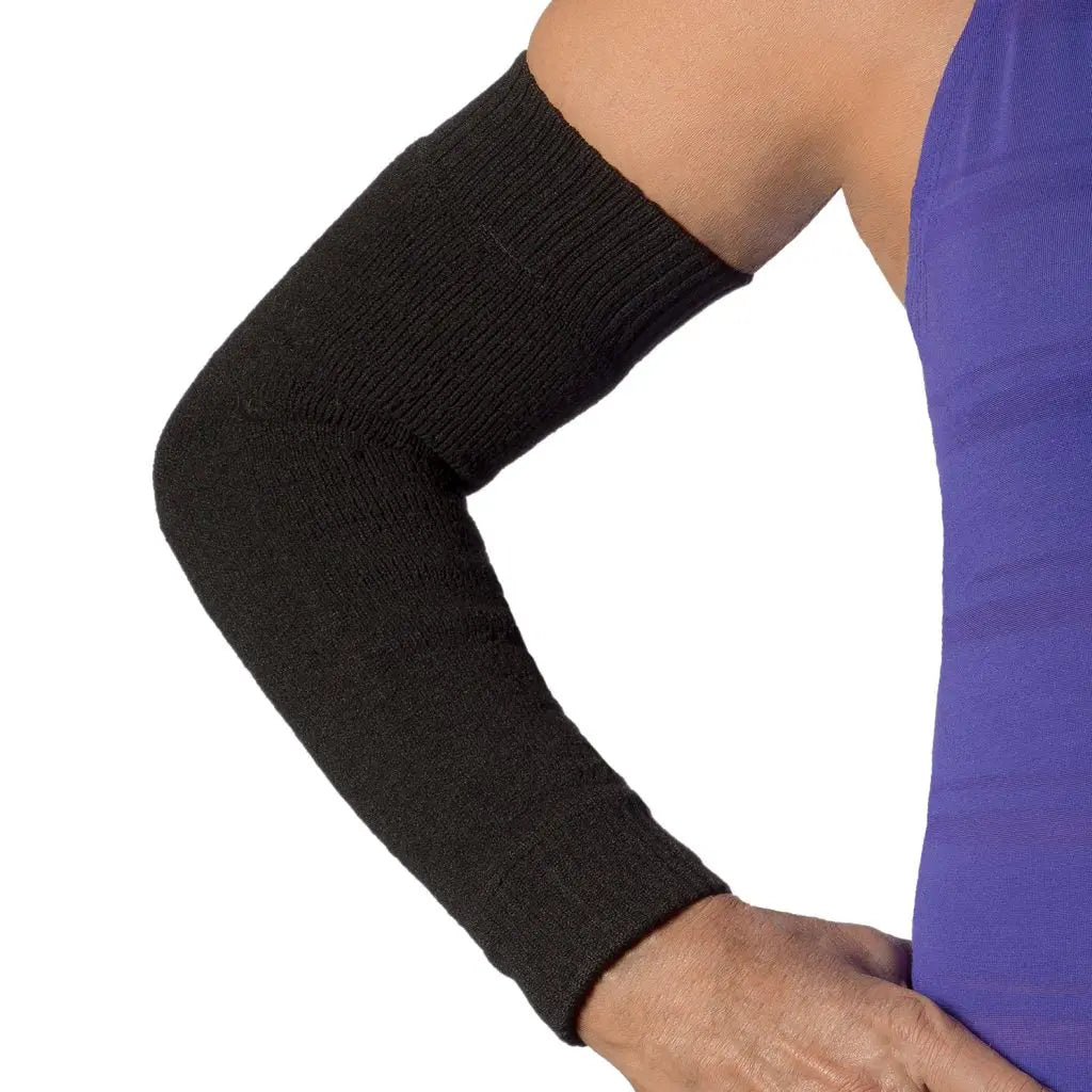 Black Full Arm Protector Sleeves - Light Weight. Elderly skin protection (pair) Limbkeepers